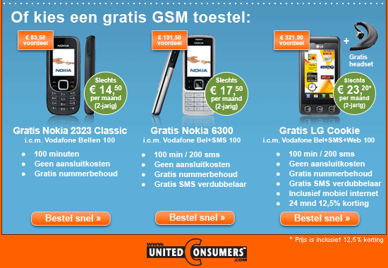 Kies voor een gratis telefoon! Klik hier