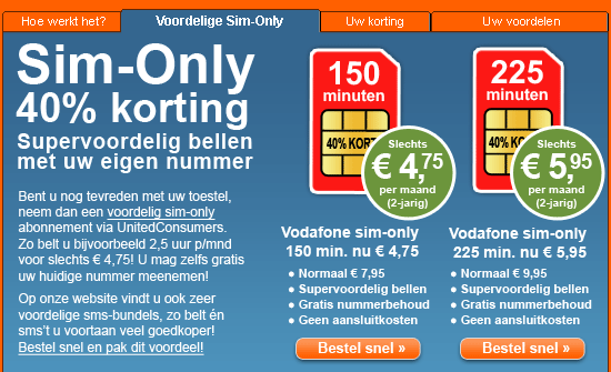 40% korting op Sim-only! Klik hier